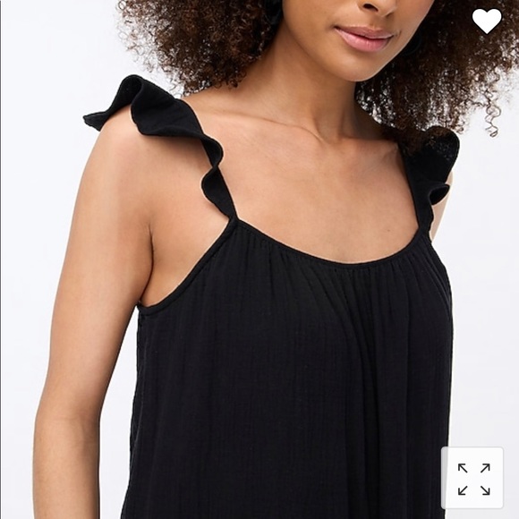 J. Crew soft crepe fabric ruffle shoulder dress - Picture 3 of 4